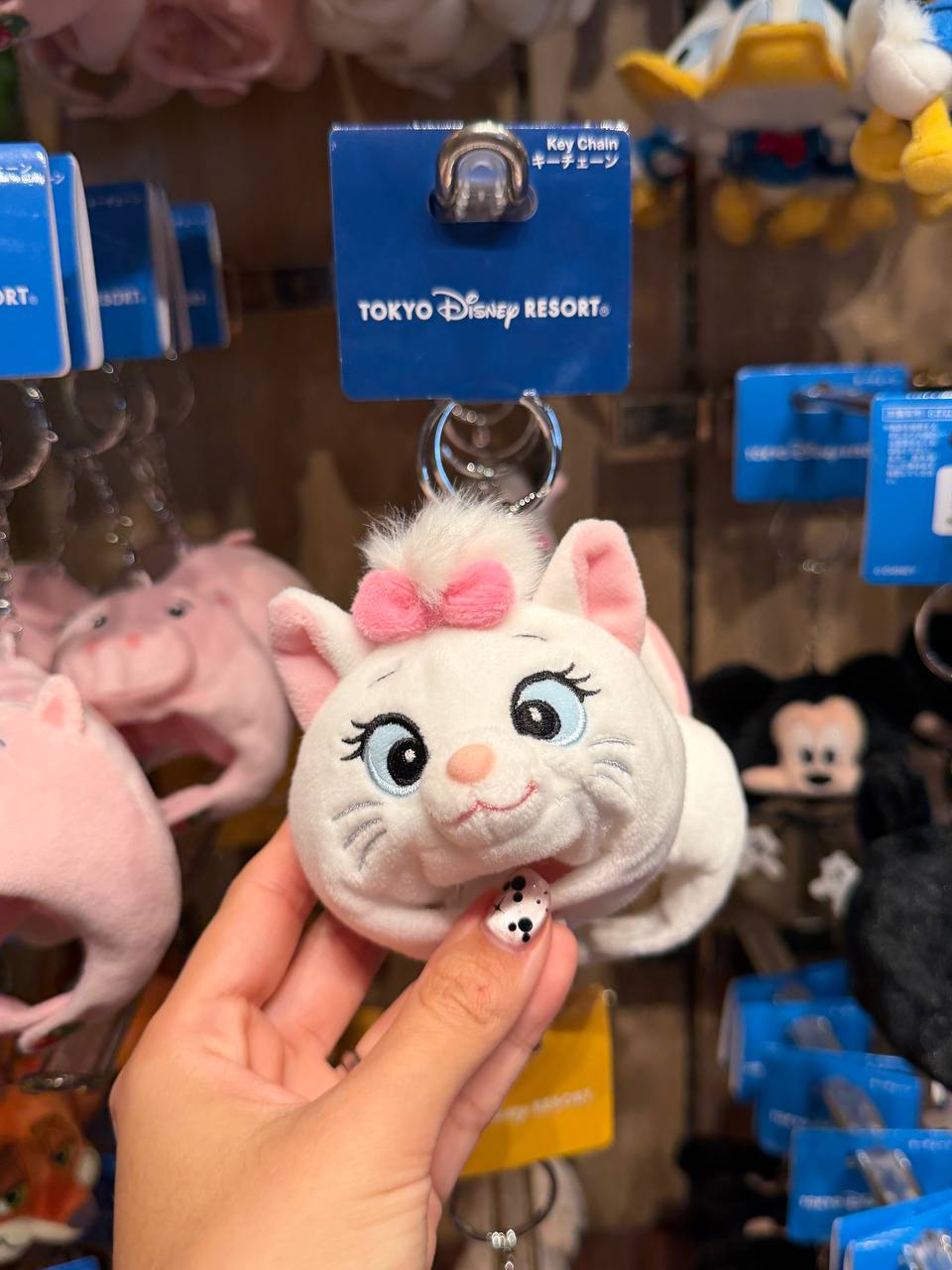 Llavero Marie con Moño Rosado Disney Tokyo