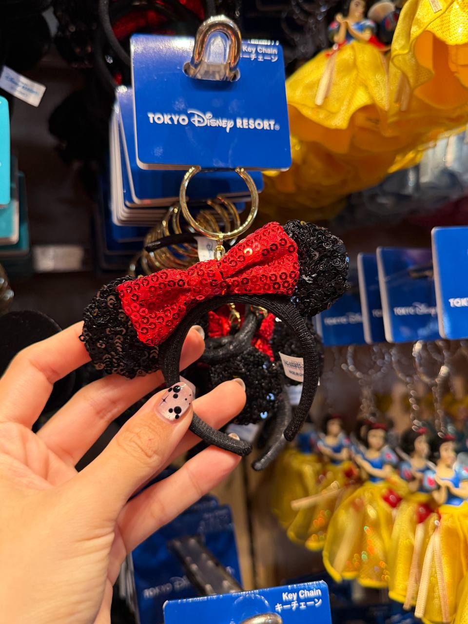 Llavero Orejita Minnie con Lazo Rojo