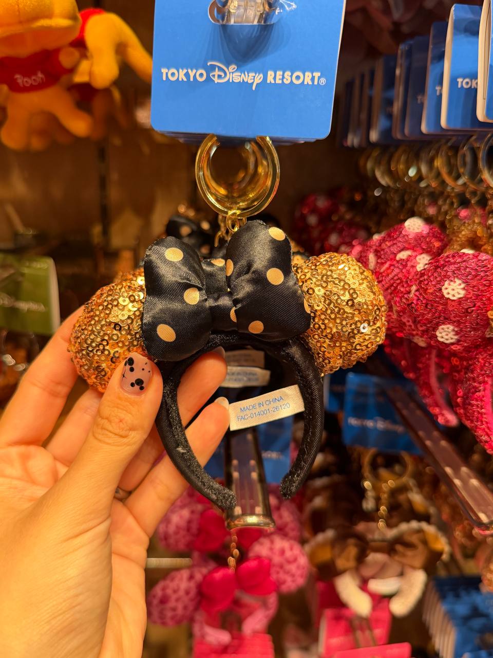 Llavero Orejita Minnie Dorado