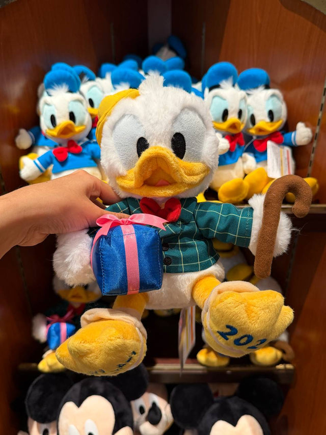 Peluche Donald Cumpleañero con Regalo y Bastón