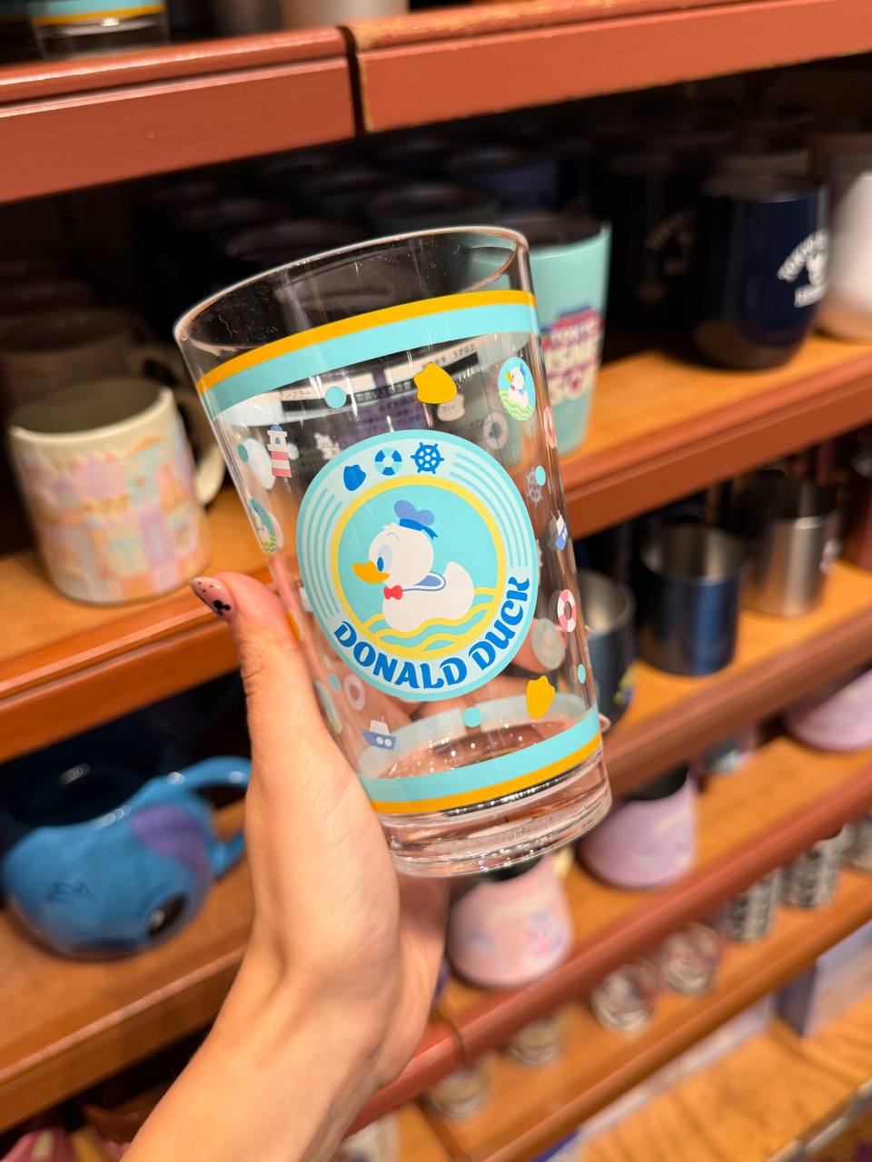 Vaso Donald Duck Transparente con Detalles Turquesa