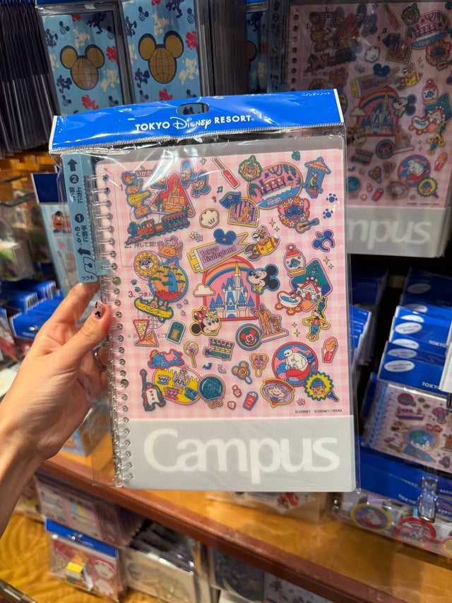 Libreta Disney Tokyo Resort Campus Rosada