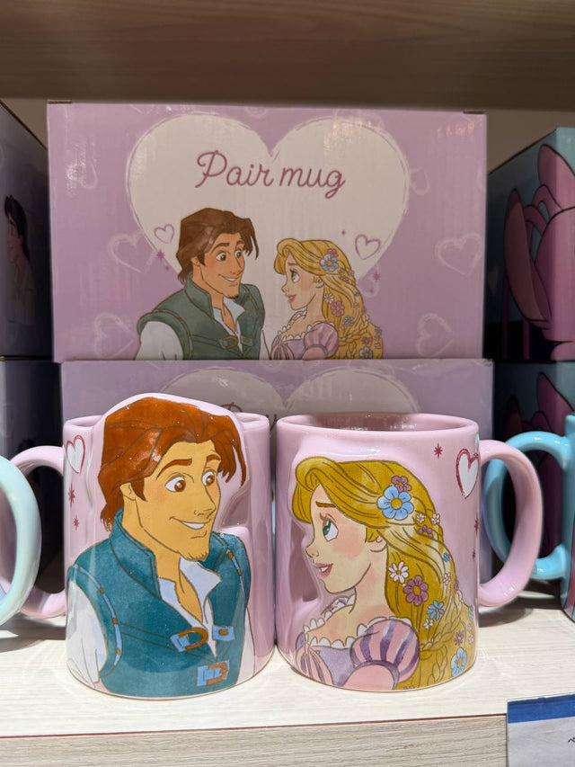 Set de Tazas Rapunzel y Flynn Rosadas