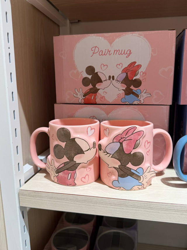 Set de Tazas Minnie y Mickey Rosadas