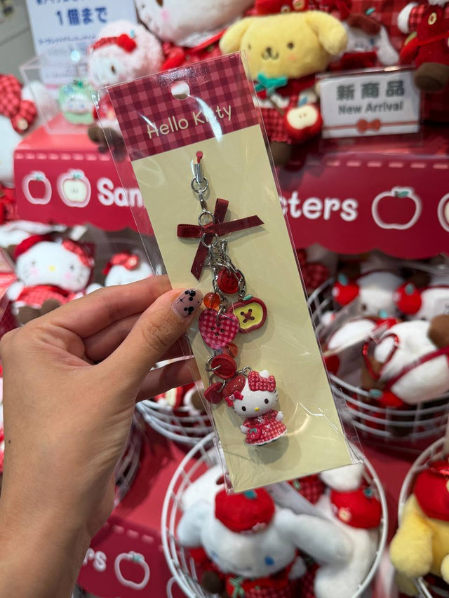 Llavero Hello Kitty Cuadros Rojos