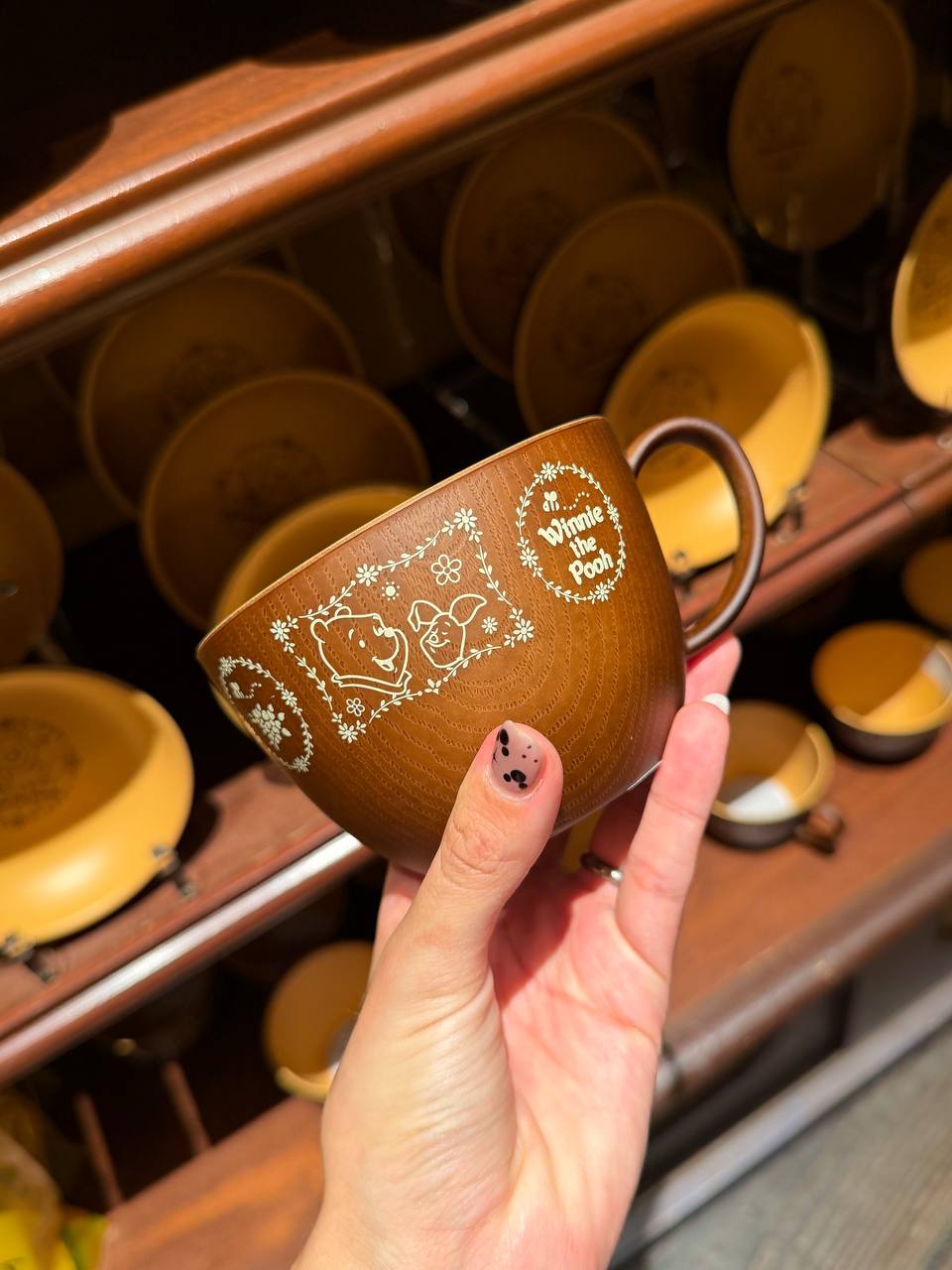 Taza Winnie de Pooh Diseño Madera