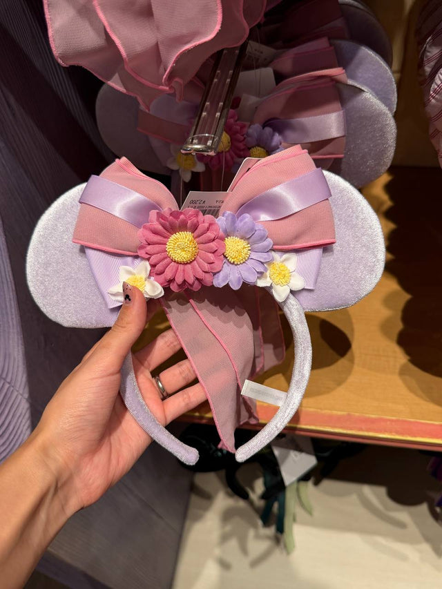 Orejitas Rapunzel con Flores Rosadas