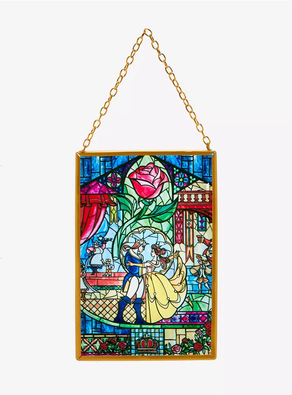 Vitral Bella y la Bestia con Escena de Baile