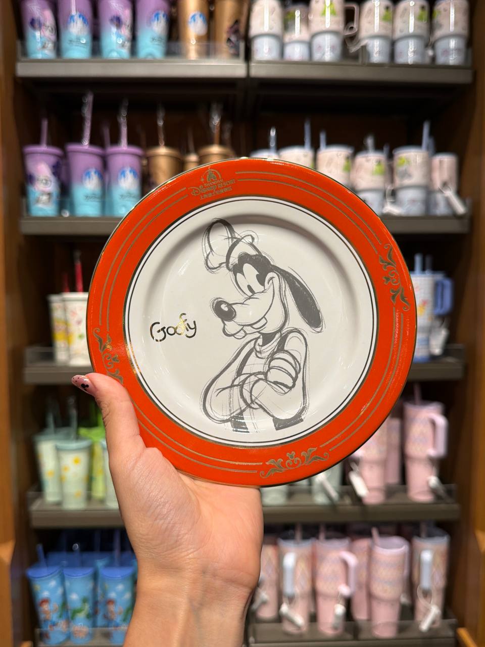 Plato Goofy con Borde Naranjo