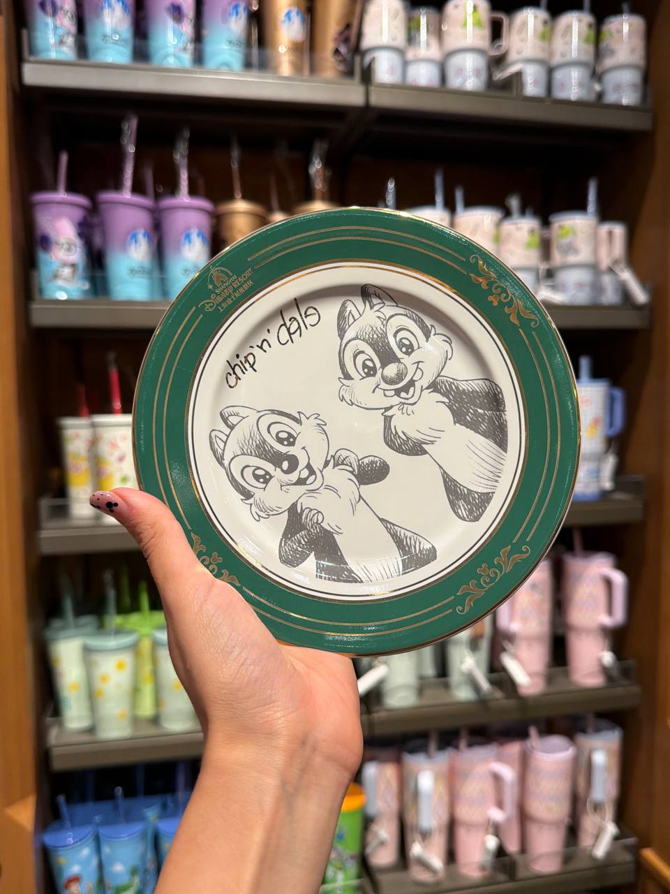 Plato Chip y Dale Borde Verde
