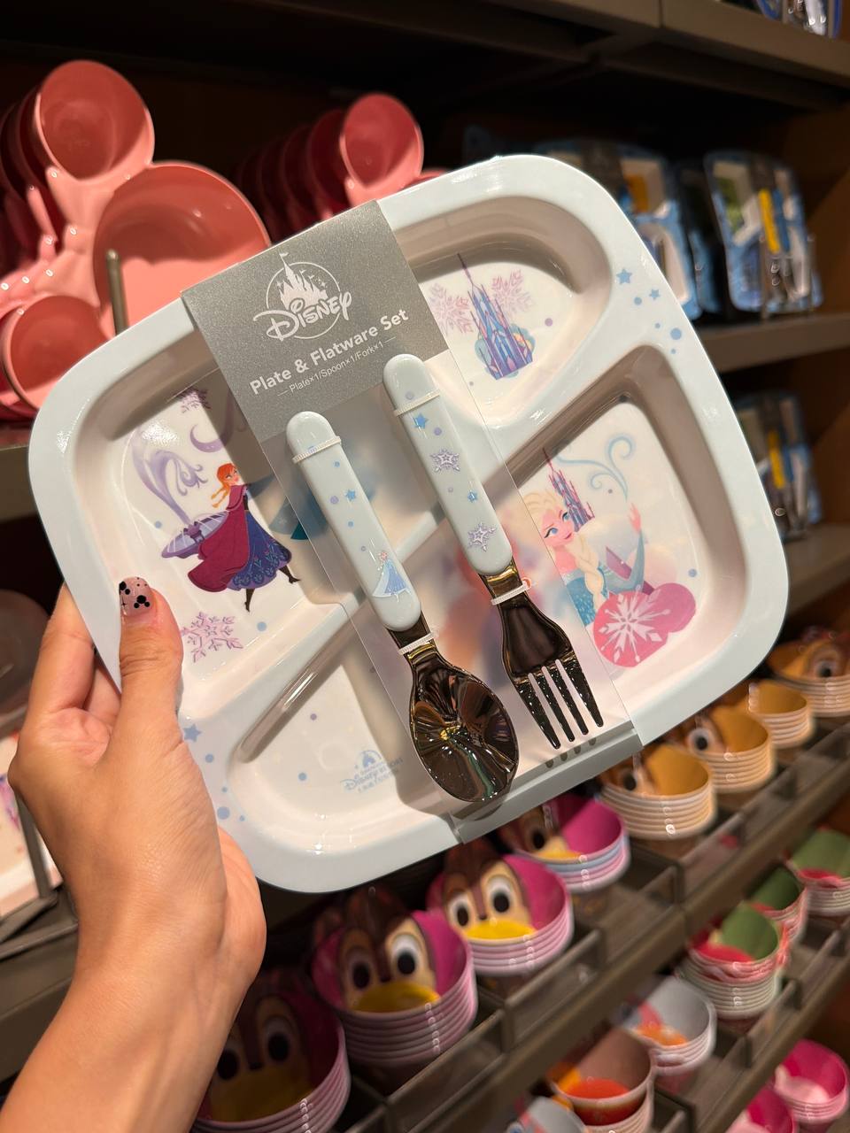 Plato Frozen Elsa y Anna con Cubiertos