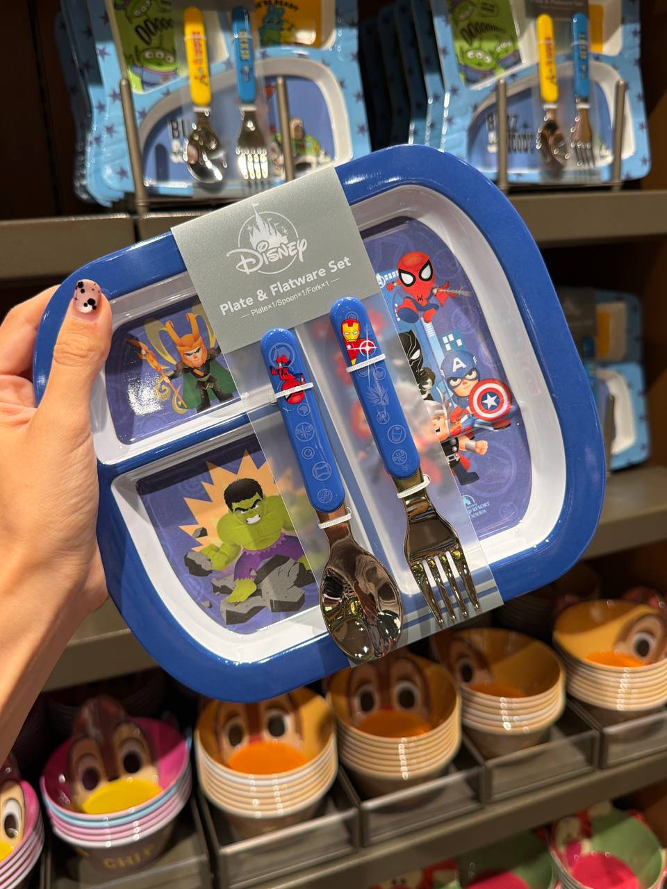 Plato Spider-Man y Hulk con Cubiertos