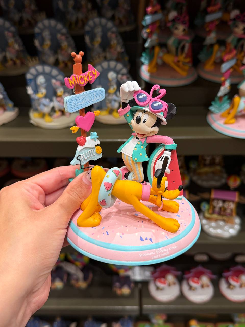 Figura Mickey y Pluto Porta Foto