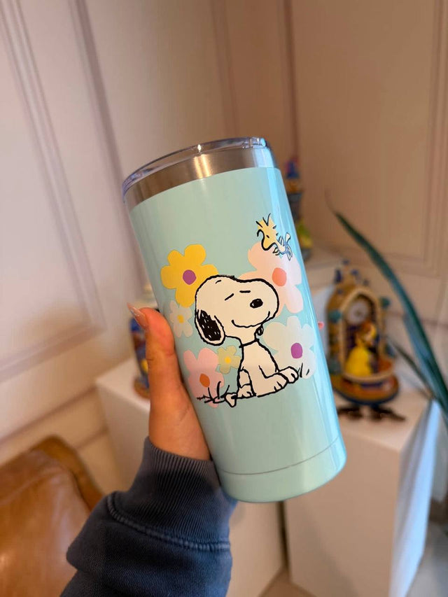 Vaso Térmico Snoopy con Flores