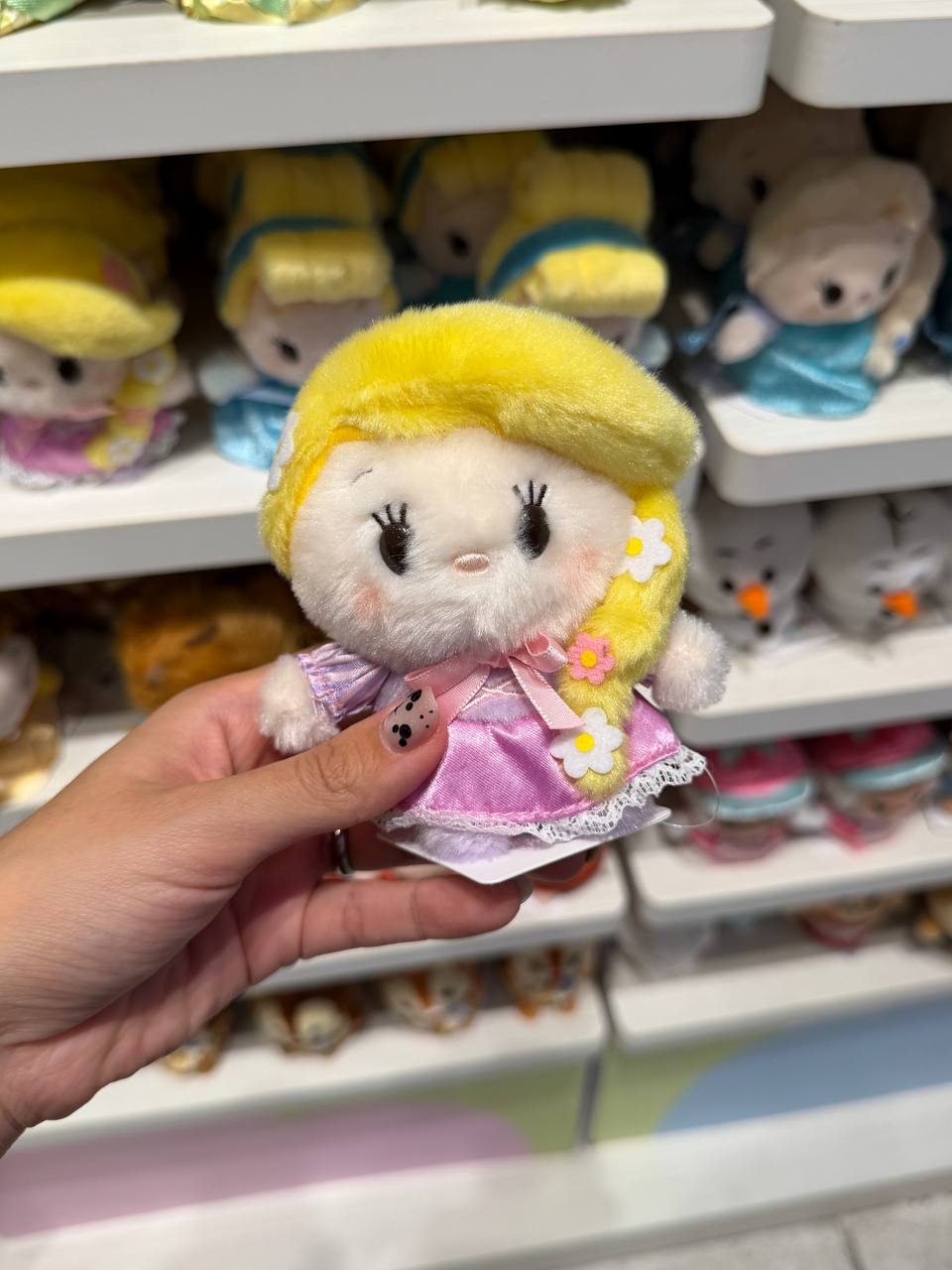 Mini Peluche Rapunzel con Vestido Lila