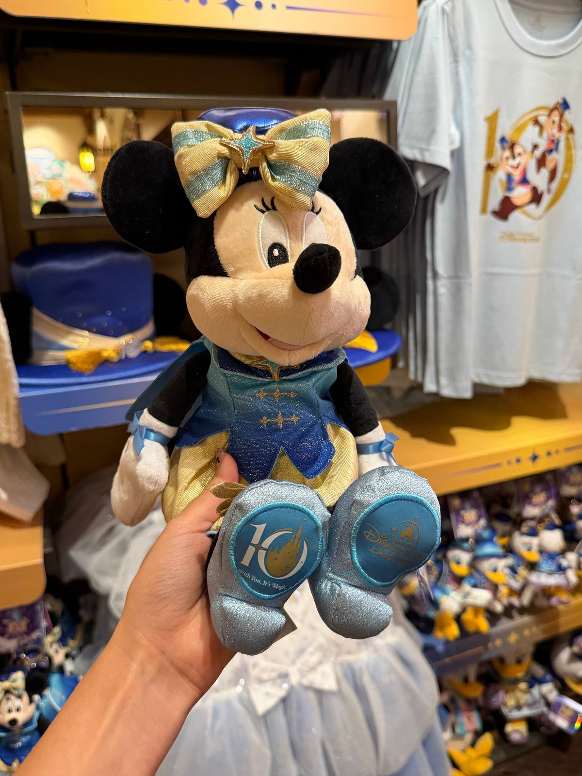 Peluche Minnie 10th Aniversario Vestido Azul