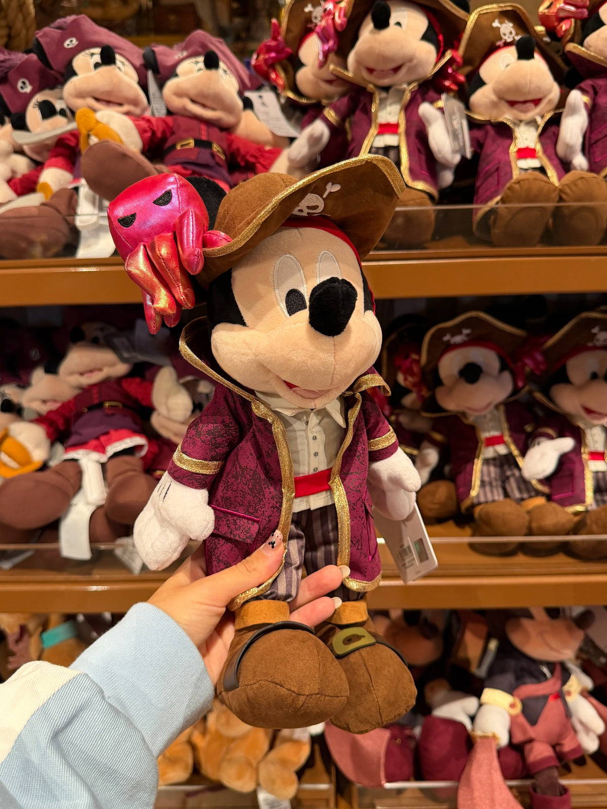 Peluche Mickey Pirata con Abrigo Morado