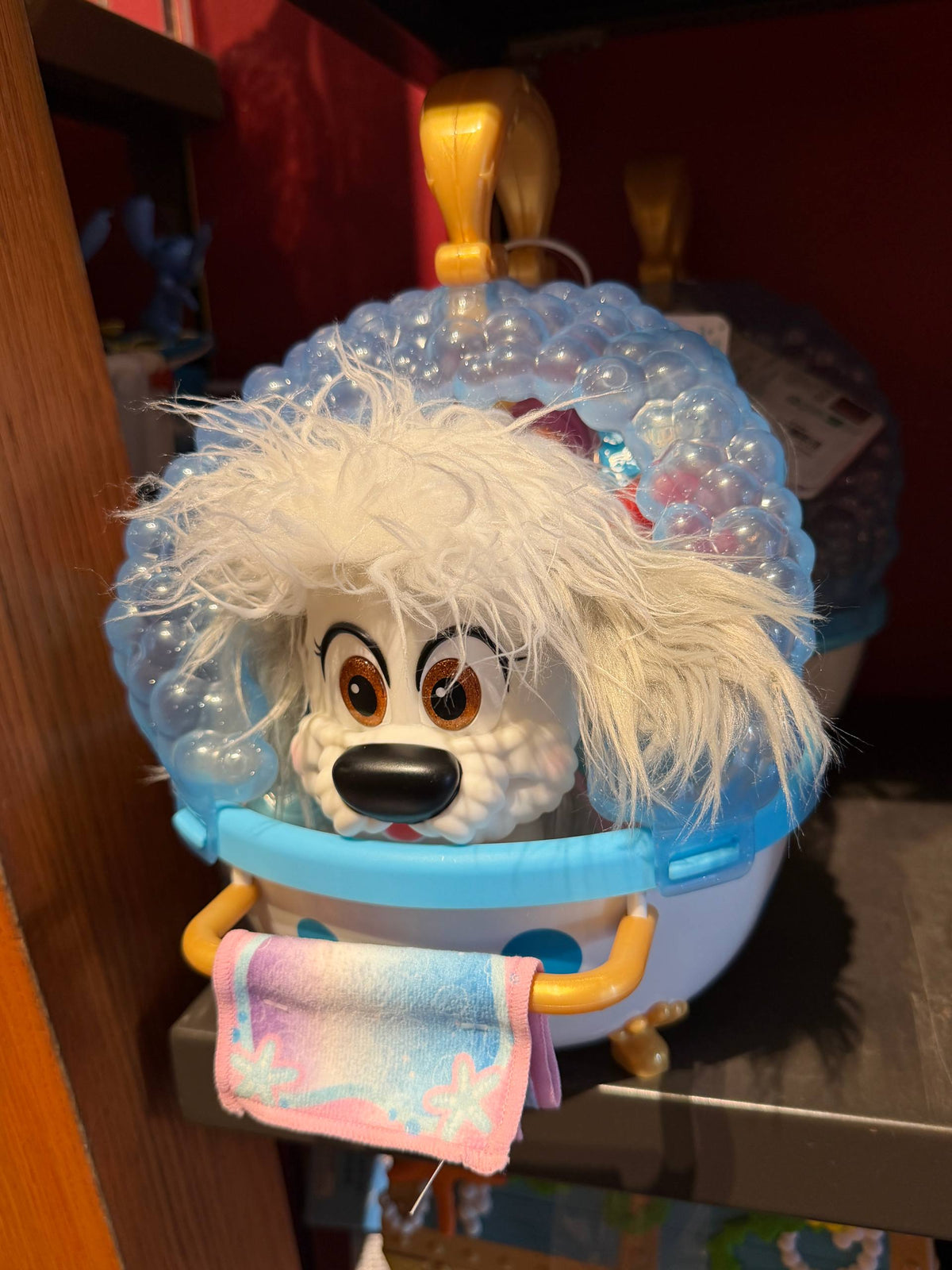 Juguete Perro con Capucha Azul y Toalla