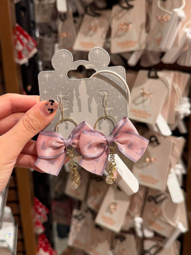 Aros Rapunzel con Lazos Rosados