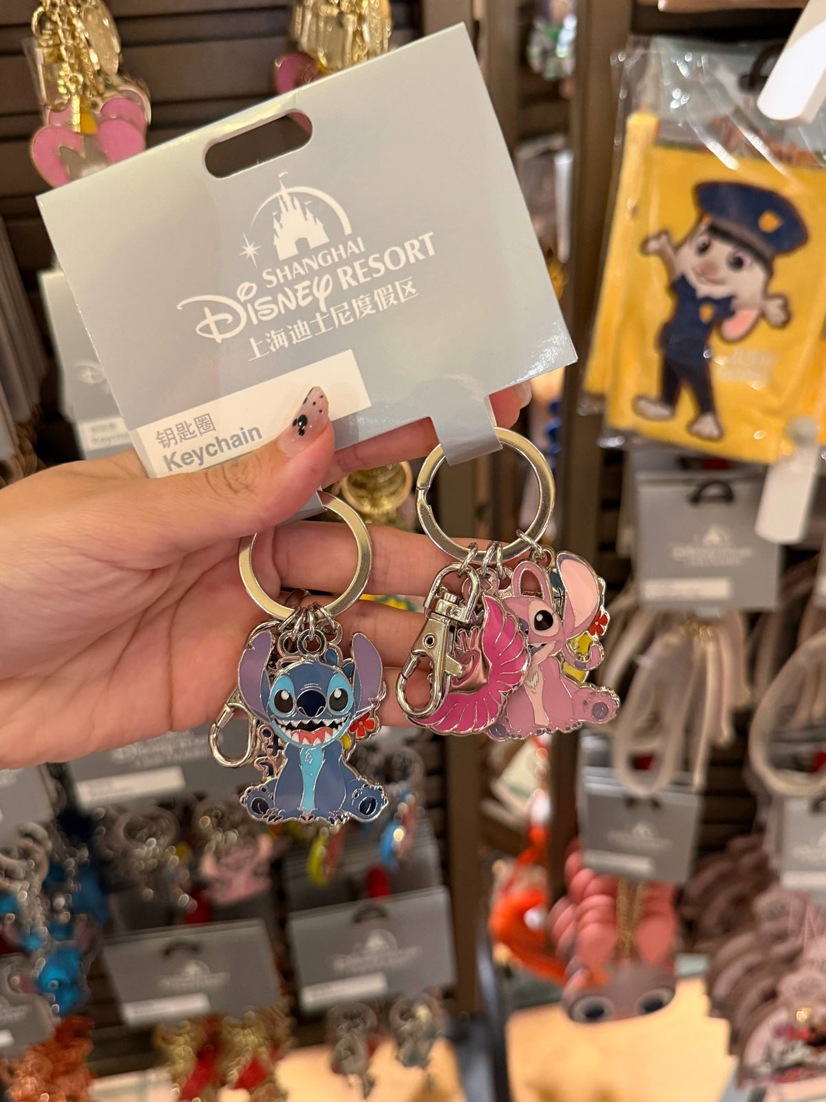 Llavero Doble Stitch y Angel Disney