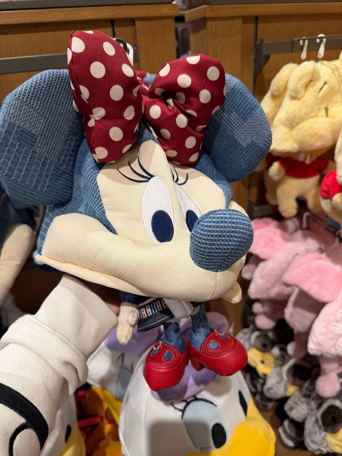Gorro Minnie Jeans con Lazo de Lunares