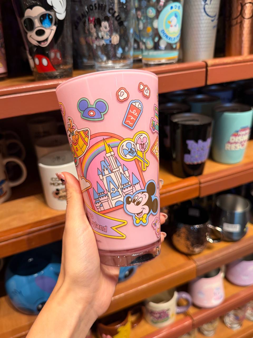 Vaso Mickey y Minnie Rosado Ilustrado