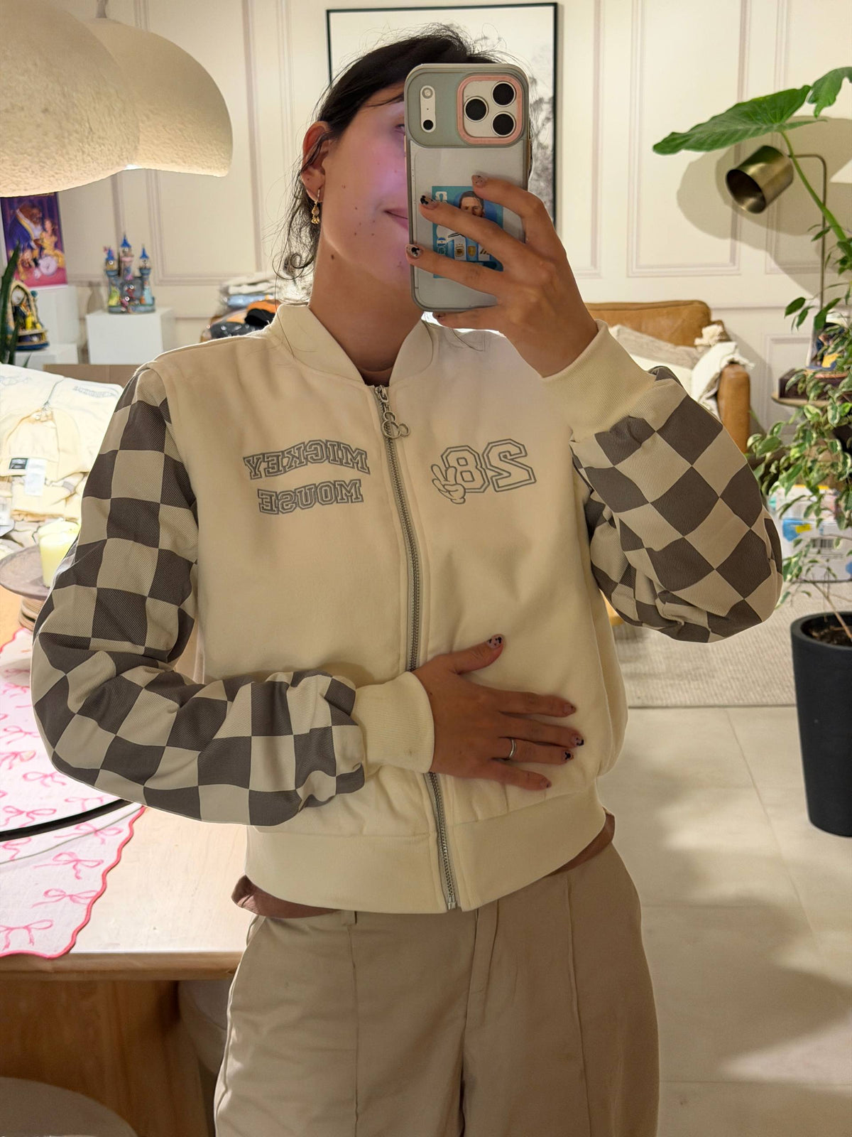 Chaqueta Mickey Mangas Cuadriculadas