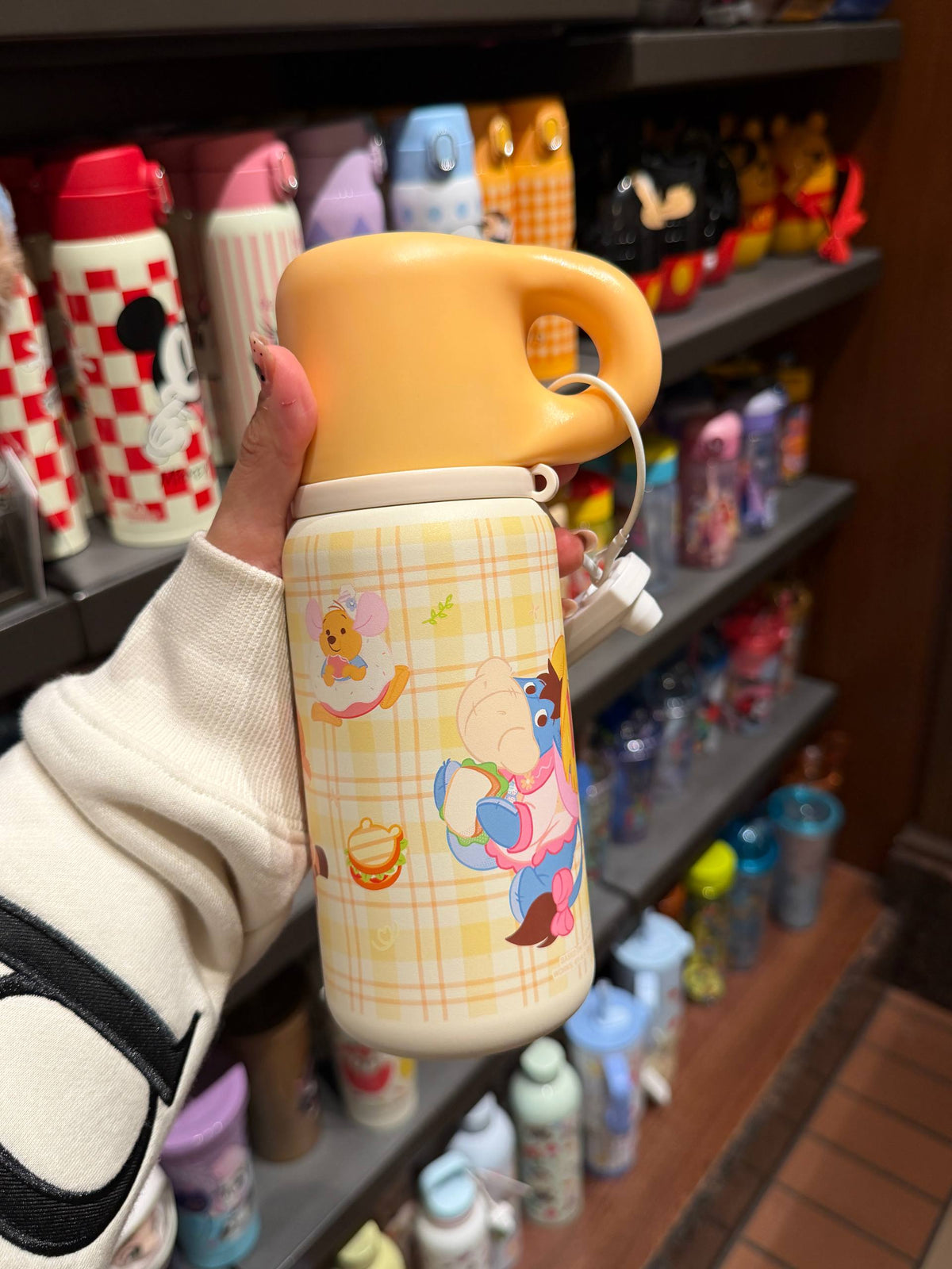 Botella Térmica Winnie a Cuadros Amarillos