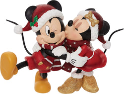 Figura de Resina Disney - Mickey & Minnie Mouse Christmas Kiss