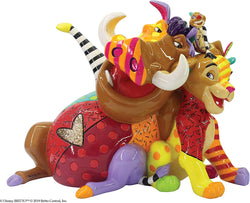 Figura de Resina Disney - Simba, Timon & Pumba Multicolor El Rey León